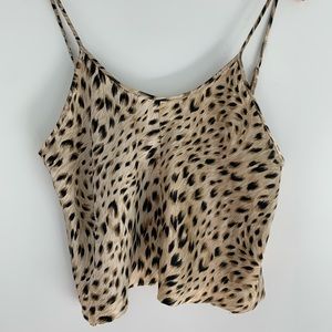 Vintage cheetah print cropped slip tank